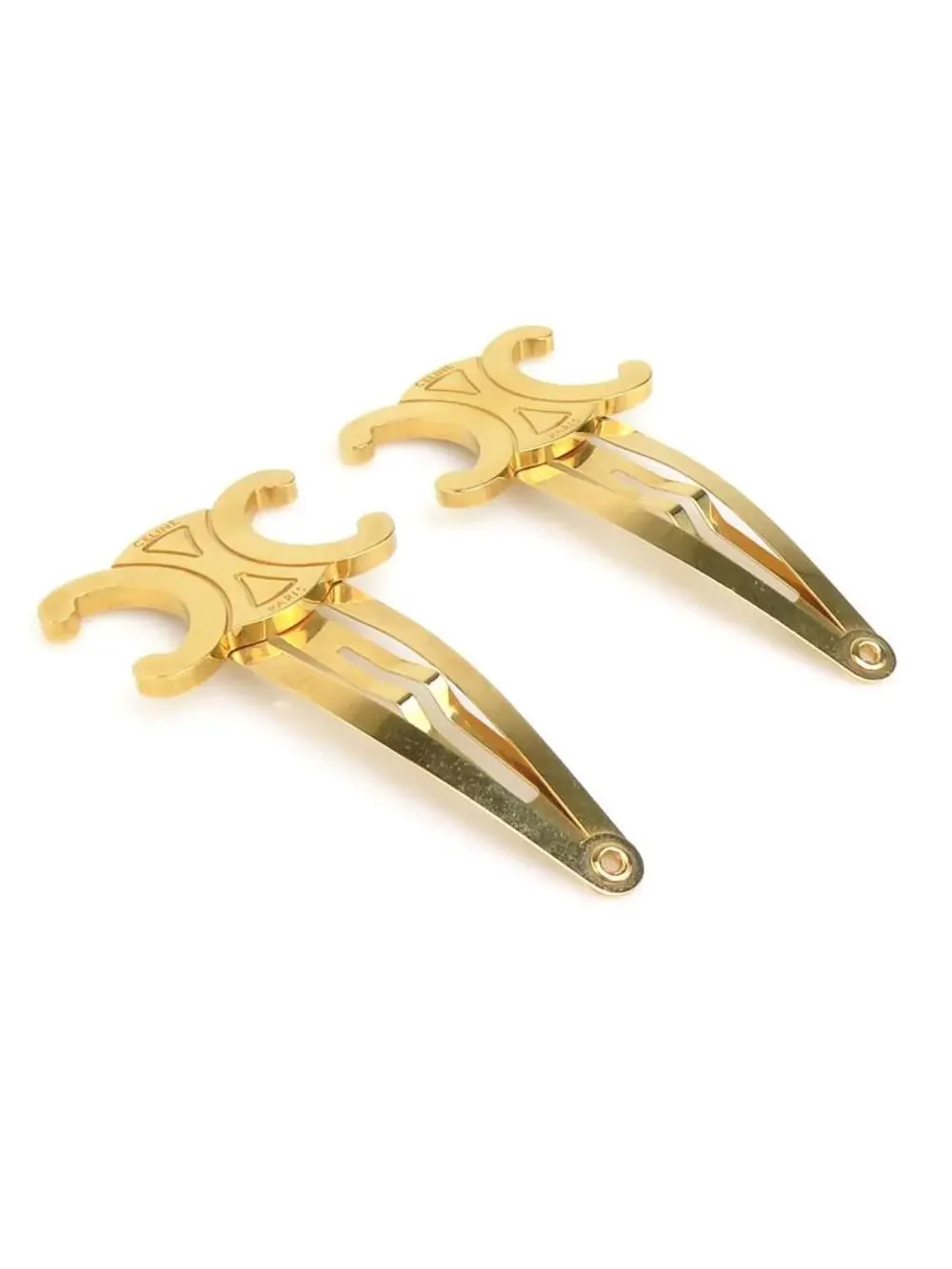 Auth Celine Triomphe Hair Pin Gold #329692C35B